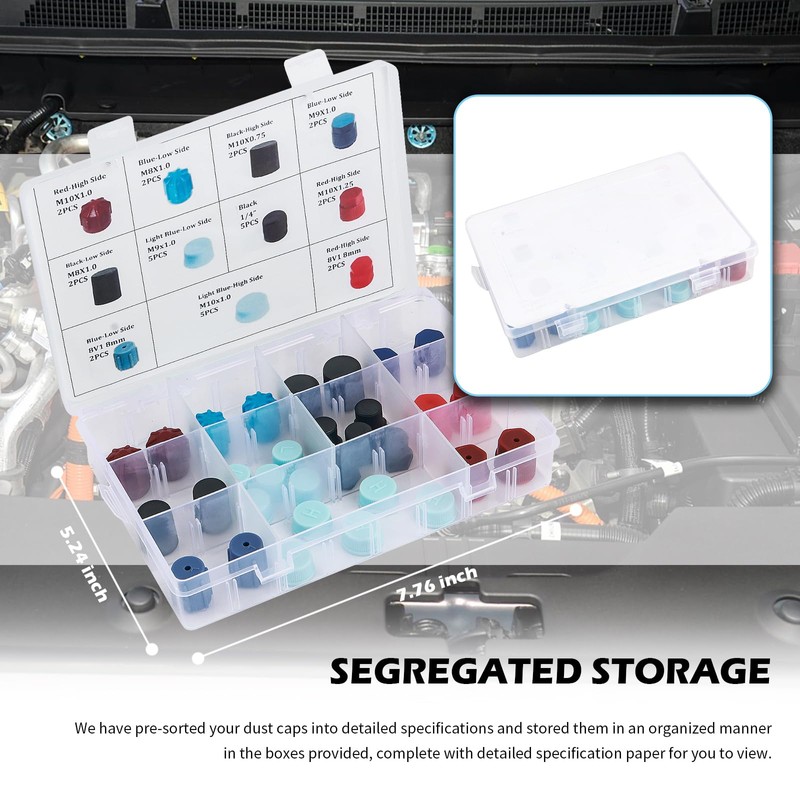 31PCS Car AC Low Pressure Port Cap & High Pressure