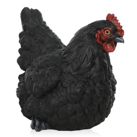 Alpine Corporation WFM100HH-BK Outdoor Rustic Resting Hen Garden Statue, 8" H, Black