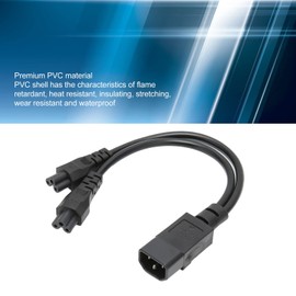 Splitter Power Plug Cable, 10A 250V IEC320 C14 Male to Dual IEC320 C5 Female Power Cable for Laptop Power Supply, Desk Lamp, Speakers etc