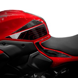 Az Graphishop 3D Resin Tank Side Sticker Compatible with Ducati Streetfighter V2 / S 2025 Protection Against Bumps and Scratches Motorcycle Accessories Made in Italy L-SV2-25