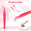 10 Pieces Tweezers for Crafting Stainless Steel Curved Pointed Tweezers