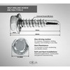DOJA Industrial Hexagon Drilling Screws 6.3 x 30 mm Pack