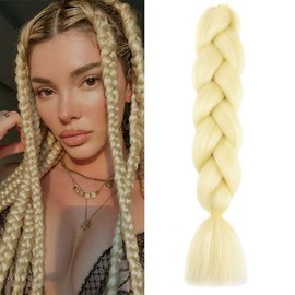 613 Blonde Extension Per Treccine Africane 24" Treccia Capelli Extension Ombre Jumbo Treccia Extension Capelli Fibra Sintetica Treccia Di Scatola Crochet Twist Intrecciare