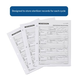 McKesson Daily Sterilization Record Envelope for Each Cycle Laboratory Sterilization Process - White, 8 1/2 in x 11 in, 100 Count, 1 Pack