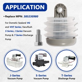 385230980 Pump Bellow Kit Toilet Pump Bellows S/T Pump Kit Fit for Dometic/Sealand VG & VHT Series, Vacuflush S Series, J Series Vacuum Pump & T Series Discharge Pump, Including Bushing and Bolt