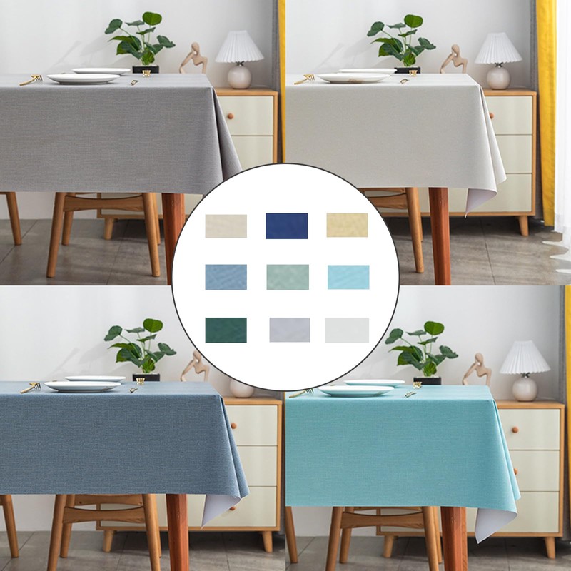 140*140cm Light Blue Vinyl Tablecloths Square PVC Table Cloth Wipe