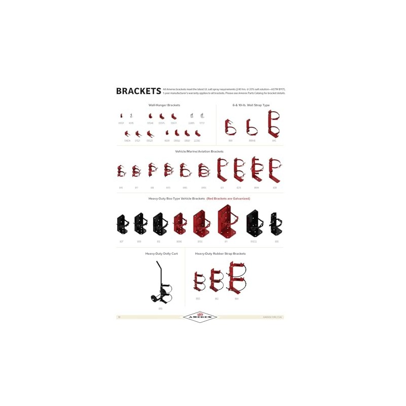 Amerex 807 Black Heavy Duty Fire Extinguisher Bracket