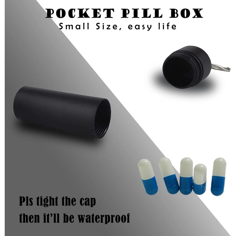 LETAOWJ Small Pill Box Waterproof Keychain Pill Holder Portable Travel