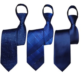 NASEBEMU Necktie, One-Touch Men's, 3 Seconds Wear, Set of 3, No Tie, Easy Zipper, One-touch Necktie, School Entrance Ceremonies, Graduation Ceremonies, Job Hunting, Weddings, Funerals, Father's Day,