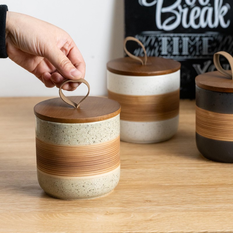 Miamolo Ceramic Jar with Lid Airtight, Coffee Container Kitchen Food