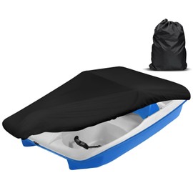iCOVER Pedal Boat Cover, Fits 3 or 5 Person Paddle Boats Water Proof Heavy Duty Paddles Cover, Black
