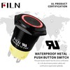FILN 2PCS 19mm (3/4'') Momentary Push Button Switch 12V 24VDC