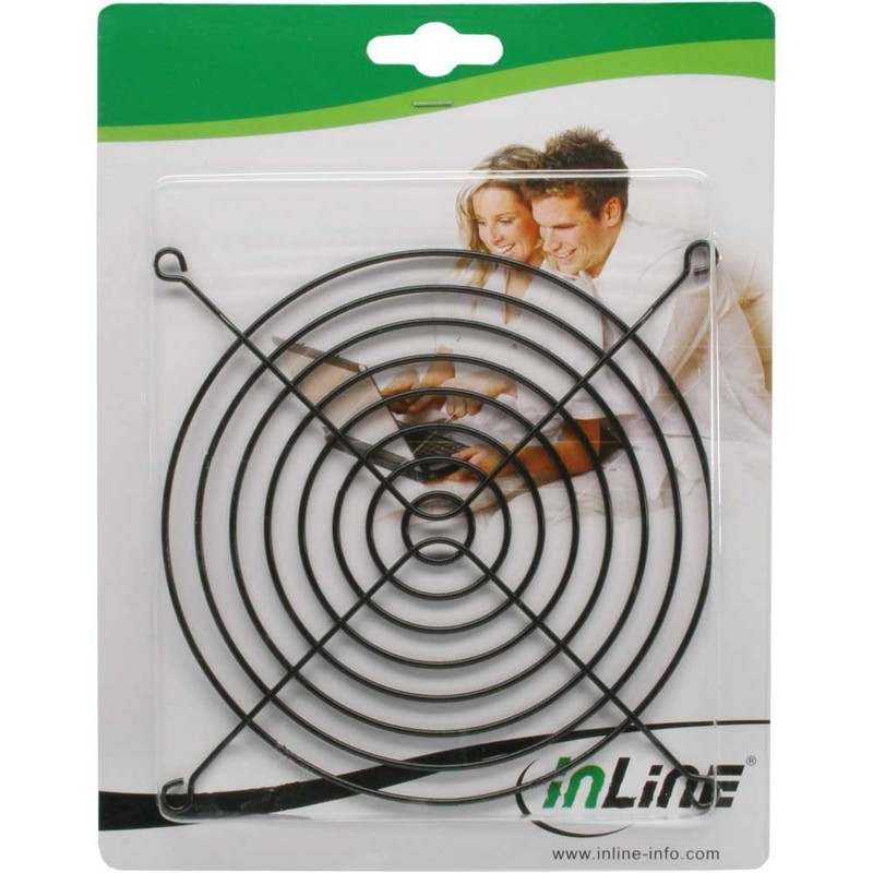 InLine® Fan guard metal, black, 140x140mm