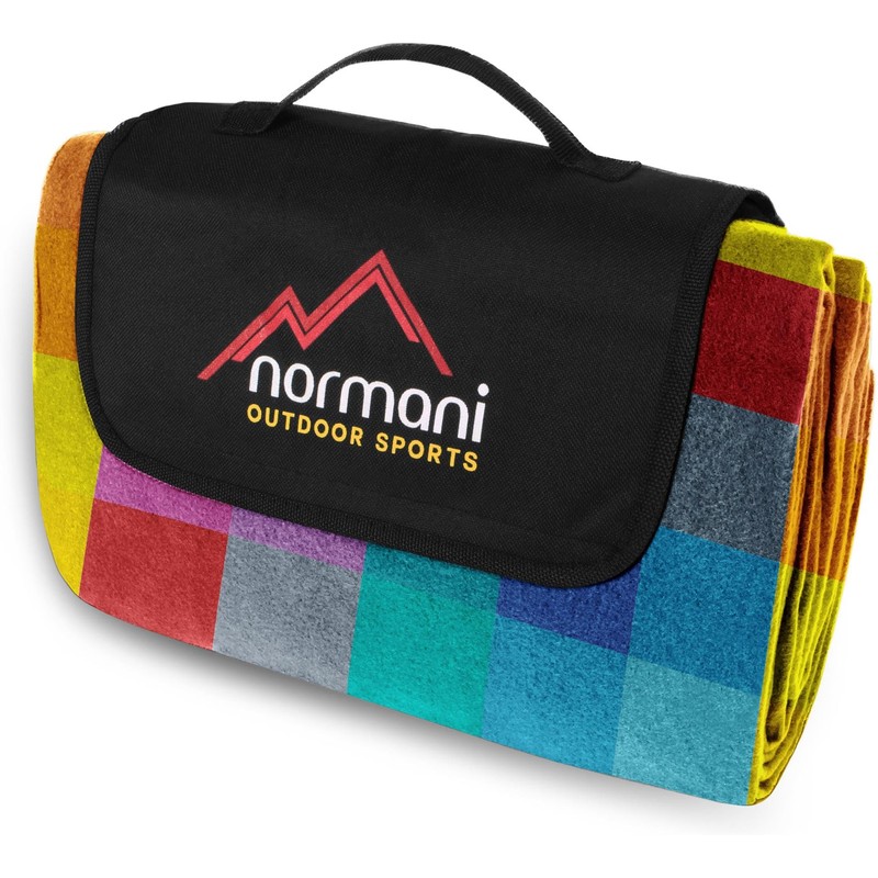 normani Outdoor Camping Blanket Fleece with Carry Handle Waterproof Insulated