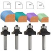 LUMBER JACK 4 Piece Round Over Router Bits 1/4 Shank,