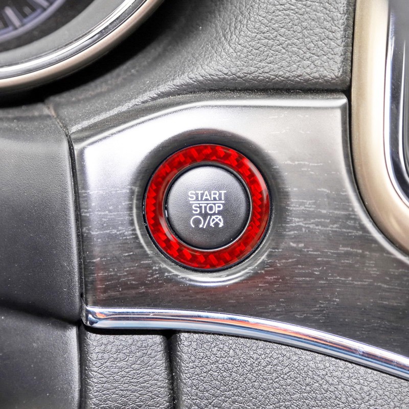 ramuel Compatible with Carbon Fiber Interior Engine Lgnition Start Stop