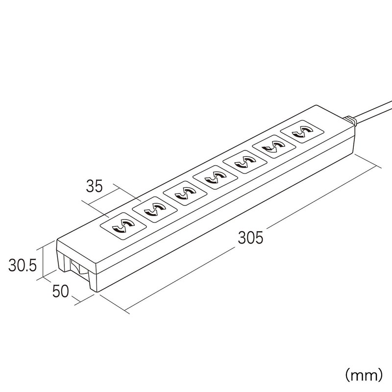 サンワサプライ 電源タップ 5個口連動集中スイッチ付き+雷ガード 2P・7個口 5m TAP-F27-5K