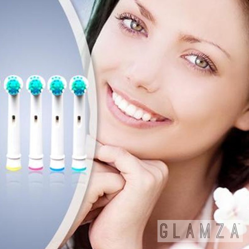 Glamza 4 Replacement White Compatible Oral Toothpaste Heads Professional Dental