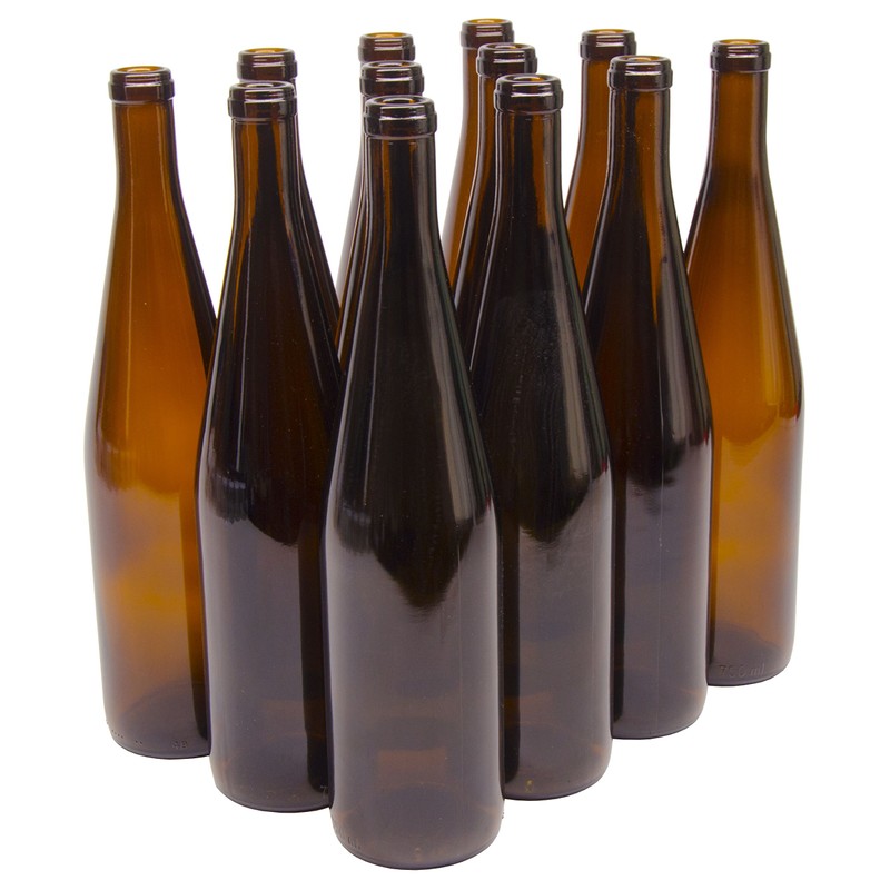 North Mountain Supply 750ml Glass California Hock Wine Bottle Flat-Bottomed