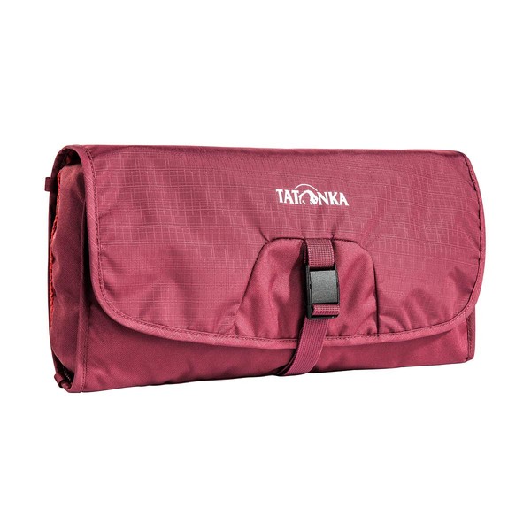 Tatonka Travelcare Toiletry Bag - Flat Hanging Wash Bag with Compartments and Mirror - 32 x 17 x 4 cm (Bordeaux Red)
