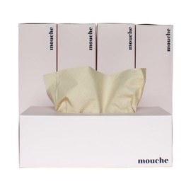 Mouche Bamboo Facial Tissues | Premium Durable Soft No Fluff 3-ply Tissues That Work | Modern Minimal Box Design | FSC Certified Bamboo | No Whiteners | (Blush 4Pk)