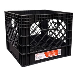 Juggernaut Storage 16QT Heavy-Duty Plastic Square Milk Crate Black