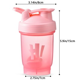 hzbaiyi Protein Shaker Bottle with Mixing Ball Leakproof Flip On Lid Plastic Workout Water Bottle Secure Drink Flip Cap Protein and Supplement Shaker 400ml