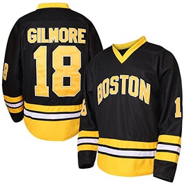 18 Happy Gilmore Hockey Jersey for Men,Boston Adam Sandler 1996 Movie Ice Hockey Jersey Black S-3XL (18 Black,X-Large)