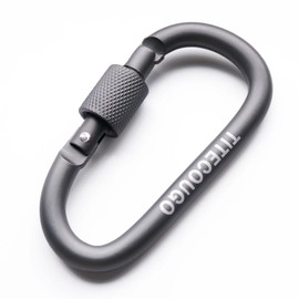TITECOUGO Outdoor Carabiner, Stylish, Mountaineering, Small, Aluminum, D-Hook, Heavy Duty, Screw Lock, Bungee Cord, Swing, Hammock Tent, Camping Equipment, Keychain, Fishing, Hiking, Pets, Karabina,