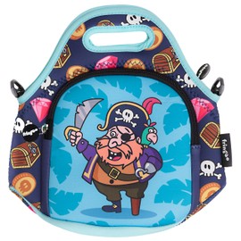 Fringoo® Kids Lunch Bag Neoprene Children Thermal Insulated Tote Bag Shoulder Strap Zipped Pocket Cooler Snack Picnic Nursery School Cute (Pirate - Lunch Bag)