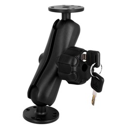 AGEofDMS 1.5 Inch AMPS Bracket with Lock and Key, Double Ball Mount with 38 mm/1.5 Inch/C Size Ball Adapter, Cast Aluminium, Compatible with RAM and More