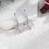 Snowflake Earrings 925 Sterling Silver Snowflake Leverback Earrings with White