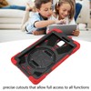 Tablet Case Silicone Hard PC Precise Cutouts Adjustable Strap Rotating