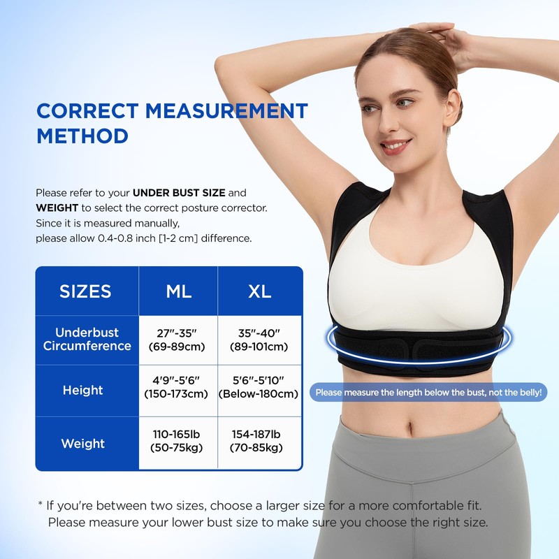 Vicorrect Posture Corrector for Women and Men: Adjustable Upper Back
