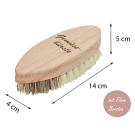 Novaliv Wooden Vegetable Brush with Fibre Bristles | with Print | Brush for Hand Nails and Fingers | for Scrubbing Brush Scrubber Brush Hand Scrubber Brush Carpet