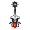 Autiga Spider Belly Button Piercing with Zirconia Crystal Navel Piercing