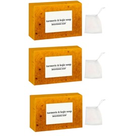 GALHJCZ GALHJCZ Lemon Turmeric Soap Bar 3 Pcs for Face and Body Turmeric Lemon Soap infused with turmeric Extract Soft, gentle and effective