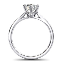Sterling Silver 2.0 CT Classic 6-Prong Solitaire Simulated Diamond Engagement Ring Promise Bridal Wedding Ring (H)