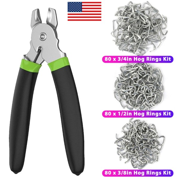 Unbranded Durable Hog Ring Pliers Kit With 240Pcs Rings Tool