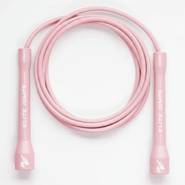 Elite Jumps Core 5mm PVC, Adjustable Skipping Rope, Pastel Pink, 10 ft | Durable 5mm PVC speed rope. Unbreakable handles. For fitness, boxing and kids