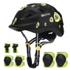 Toddler-Kids Ultralight Helmet with Knee-Elbow-Wrist-Pads - Acorn Pattern Adjustable for