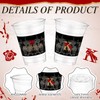 Pickmesh 50 Pcs Derby Plastic Cups, 12 oz, Black, Rose,