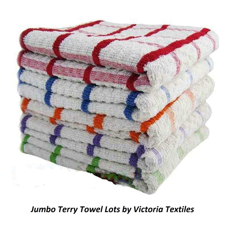 100% Egyptian Cotton Terry Tea Towel, Wonderdry Soft Big check