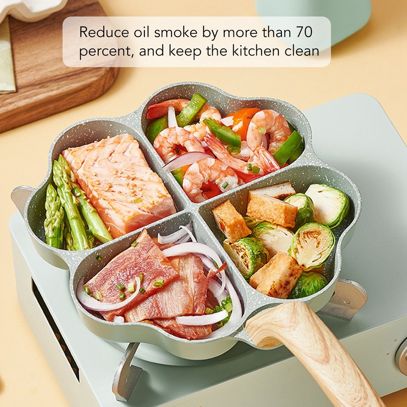 Egg Frying Pan Nonstick Heart Shaped 4 Cup Uniform Heating