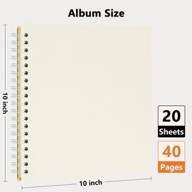 Vienrose Scrapbook Album 10x10 Inch Blank Thick Kraft Paper DIY Scrapbooking Supplies, Small Scrap Book Photo Albums for Wedding Travel Family Baby - Perfect Holiday Gifts Beige 20 Sheets/40 Pages