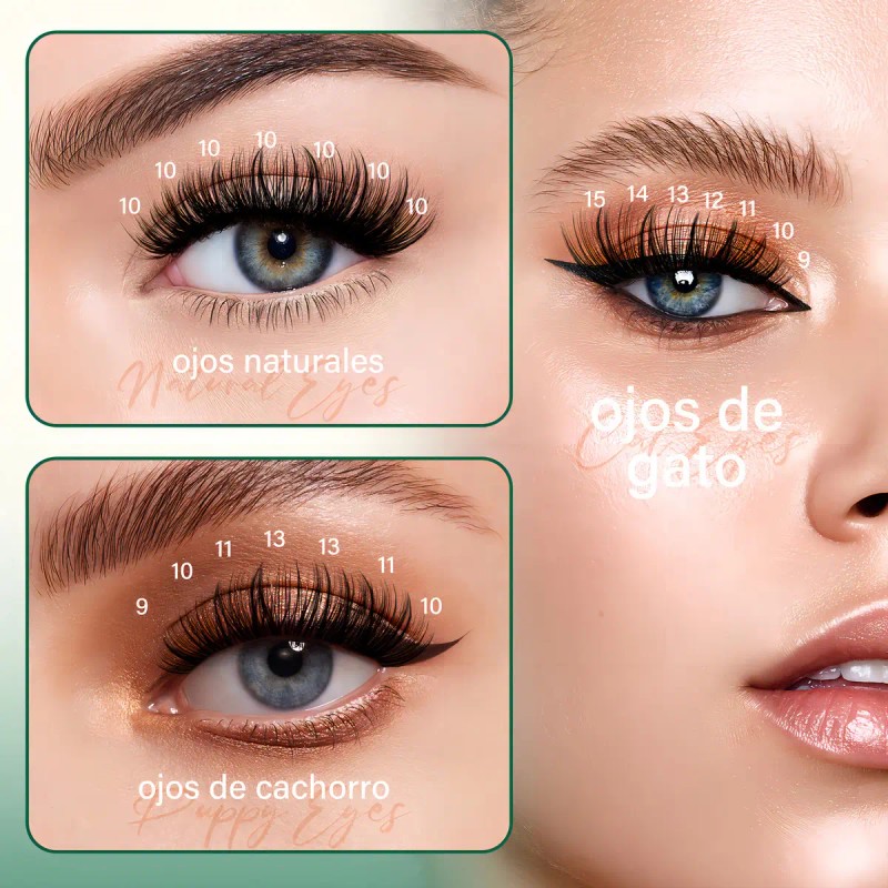 Kit de Extensiones de Pestañas KEYYOU 40D Mink Sintético para