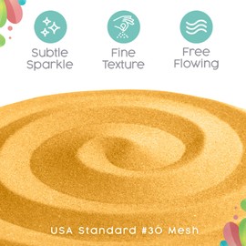 Sandsational Sparkle Saffron Yellow Unity Sand, 1 LB (16 oz), Colored Sand for Weddings, Vase Filler, Home Décor, Craft Sand, Aquarium Sand, and More