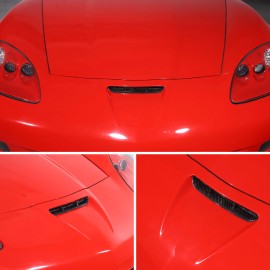 Unbranded Real Carbon Fiber Hood Intake Vent Scoop Cover Trim Fits Corvette C6 2005-2013