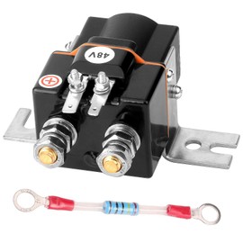 Roykaw 48V Golf Cart Solenoid with Resistor Assembly Replacement Compatible with Club Car DS 1995-up & Precedent 2000-up Electric Models, 4 Terminal Solenoid, OEM# 101908701, 102774701, 1014947