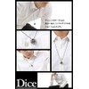 sakuto Men's Simple Gold Dice Necklace, Stainless Steel, Black, Silver,